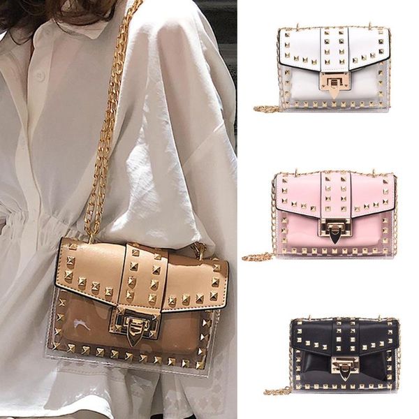 small clear woman 2020 new messenger bag chains shoulder bag velvet rivets transparent square pu fashion handbag
small clear woman 2020 new messenger bag chains shoulder bag velvet rivets transparent square pu fashion handbag