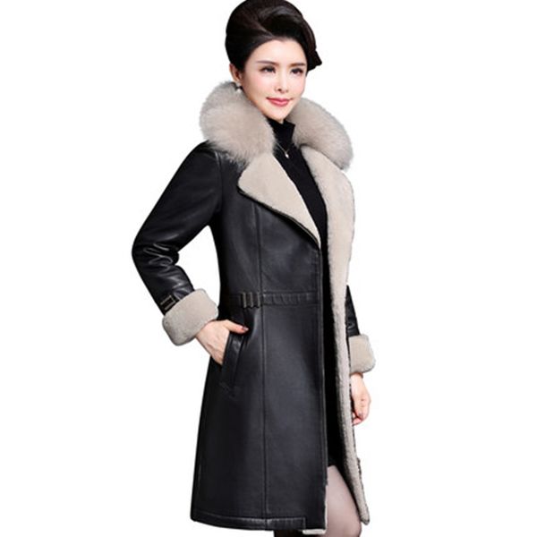 women winter leather jackets long leather fur collar wool padded pu size 4xl thick warm winter coat 2019 new as154, Black
women winter leather jackets long leather fur collar wool padded pu size 4xl thick warm winter coat 2019 new as154, Black