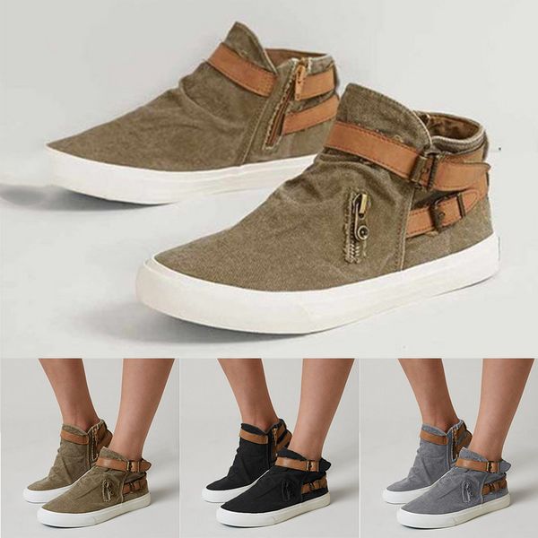 women's walking shoes belt buckle zipper fashion slip-on shoes feamle outdoor casual canvas footwear 2019 spring fashion
women's walking shoes belt buckle zipper fashion slip-on shoes feamle outdoor casual canvas footwear 2019 spring fashion