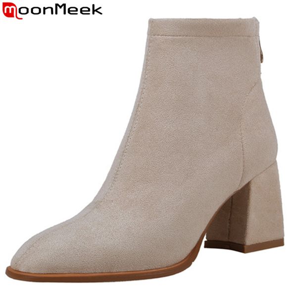 moonmeek 2020 new ankle boots for women suede leather boots square high heels shoes womens autumn winter ladies prom, Black
moonmeek 2020 new ankle boots for women suede leather boots square high heels shoes womens autumn winter ladies prom, Black
