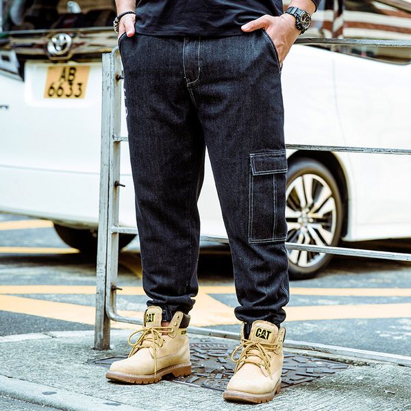 2019 new spring casual jeans male black loose hip hop denim pants men's multi pocket denim harem pants streetwear big size 30-46, Blue
2019 new spring casual jeans male black loose hip hop denim pants men's multi pocket denim harem pants streetwear big size 30-46, Blue