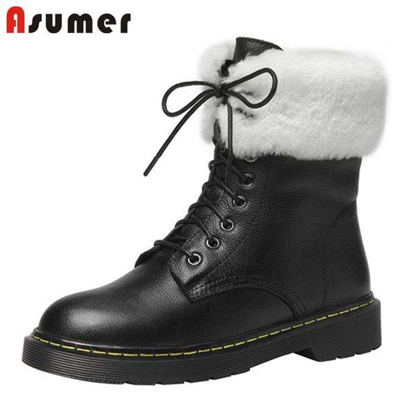 asumer 2020 genuine leather snow boots women winter shoes lace up round toe low heels casual shoes women ankle boots, Black
asumer 2020 genuine leather snow boots women winter shoes lace up round toe low heels casual shoes women ankle boots, Black