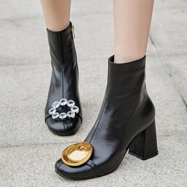 autumn/winter crystals metal decoration black women ankle boots chunky heel zip short fashion boots women shoes
autumn/winter crystals metal decoration black women ankle boots chunky heel zip short fashion boots women shoes
