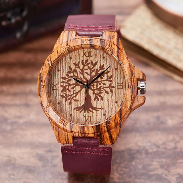 creative imitatio wood watches soft leather strap life tree dial timepieces natural quartz wood watch clock gifts for men women, Slivery;brown
creative imitatio wood watches soft leather strap life tree dial timepieces natural quartz wood watch clock gifts for men women, Slivery;brown