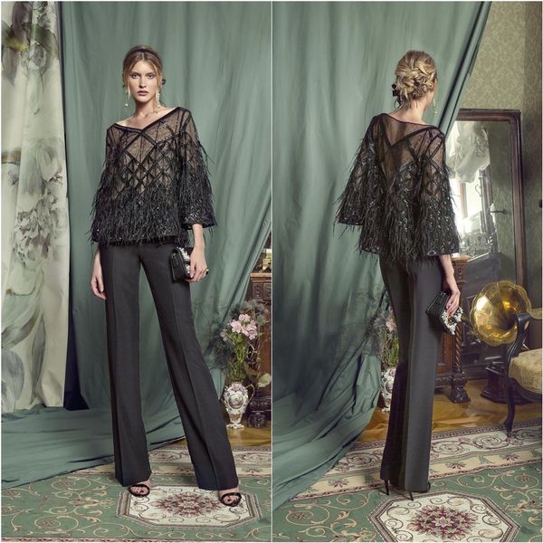 mother of the bride dresses v neck long sleeves lace feather pants suits evening gowns ankle-length wedding guest dress, Black;red
mother of the bride dresses v neck long sleeves lace feather pants suits evening gowns ankle-length wedding guest dress, Black;red