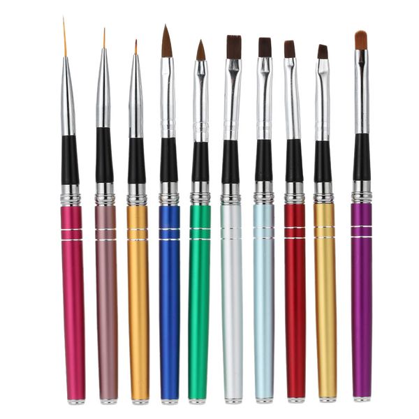10pcs nail art brush design polish uv gel painting brush draw alloy pen tool set kit cosmetic nail tools b-031, Yellow
10pcs nail art brush design polish uv gel painting brush draw alloy pen tool set kit cosmetic nail tools b-031, Yellow