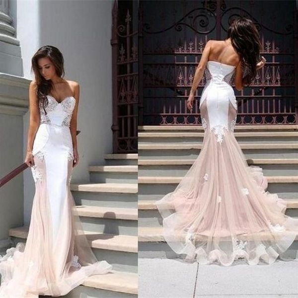 sweetheart lace appliques mermaid prom dresses zipper back satin women party gowns sweep train tulle custom made evening dresses, Black
sweetheart lace appliques mermaid prom dresses zipper back satin women party gowns sweep train tulle custom made evening dresses, Black