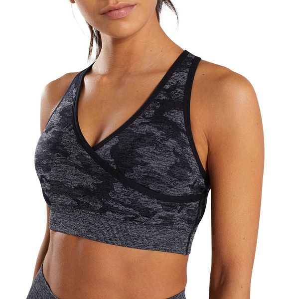 2019 black camo seamless cross back sports bra yoga bra stretch fitness vest breathable workout running fitness gym, White;black
2019 black camo seamless cross back sports bra yoga bra stretch fitness vest breathable workout running fitness gym, White;black