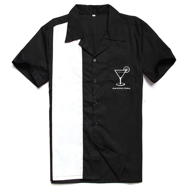 new style 97%cotton martini shirt with cocktail printing service vintage 40s american men's shirts for party dinner, White;black
new style 97%cotton martini shirt with cocktail printing service vintage 40s american men's shirts for party dinner, White;black