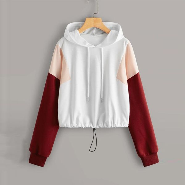 women sweatshirt autumn spring color block hoodies sports wear casual loose long sleeve splice strappy pullovers sweatshirt, Black
women sweatshirt autumn spring color block hoodies sports wear casual loose long sleeve splice strappy pullovers sweatshirt, Black