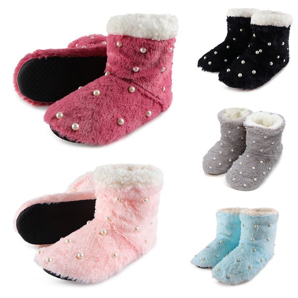 women ladies slipper boots plush soft winter indoor fashion warm fleece floor socks booties pearl floor shoes k2, Black
women ladies slipper boots plush soft winter indoor fashion warm fleece floor socks booties pearl floor shoes k2, Black