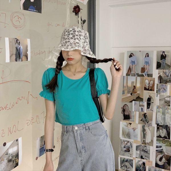 t-shirt female 2020 elegant style short t-shirt outfit student clothes sleeve lotus edge simple all-match student clothes, White
t-shirt female 2020 elegant style short t-shirt outfit student clothes sleeve lotus edge simple all-match student clothes, White