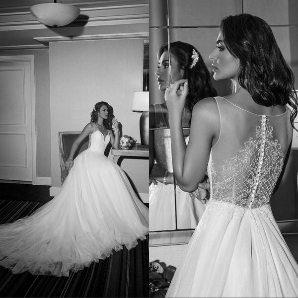charming v neck beads a-line wedding dresses long sheer straps floor length backless beach bridal dresses elegant bohemian wedding gowns, White
charming v neck beads a-line wedding dresses long sheer straps floor length backless beach bridal dresses elegant bohemian wedding gowns, White