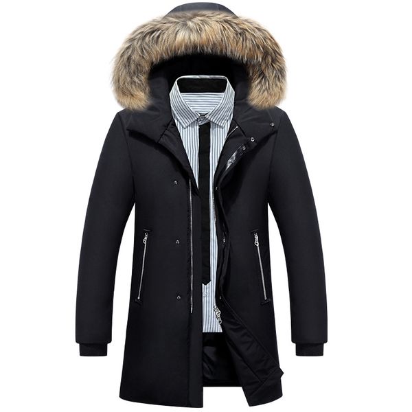 plus size winter jacket men thicken white duck down coats detachable fur hooded feather parka jackets multi pockets parka, Black
plus size winter jacket men thicken white duck down coats detachable fur hooded feather parka jackets multi pockets parka, Black