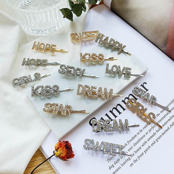 japan and korea new alloy crystal one word womens hairpin crystal letter womens hair wear multiple letter holiday gift jewelry, Golden;white
japan and korea new alloy crystal one word womens hairpin crystal letter womens hair wear multiple letter holiday gift jewelry, Golden;white