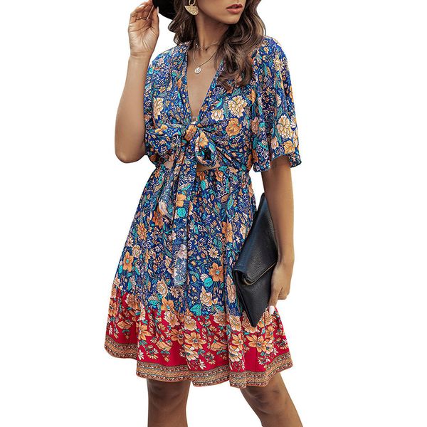 print pleated women dress casual summer beach v-neck ladies dress 2020 female tie floral women mini dresses dr1989, Black;gray
print pleated women dress casual summer beach v-neck ladies dress 2020 female tie floral women mini dresses dr1989, Black;gray