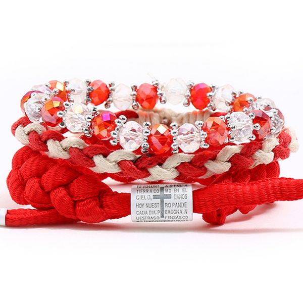 fashion women crystal cross bracelet set rhinestone beads charm braided rope bangle multi-layer wristbands bohemian jewelry gift, Black
fashion women crystal cross bracelet set rhinestone beads charm braided rope bangle multi-layer wristbands bohemian jewelry gift, Black