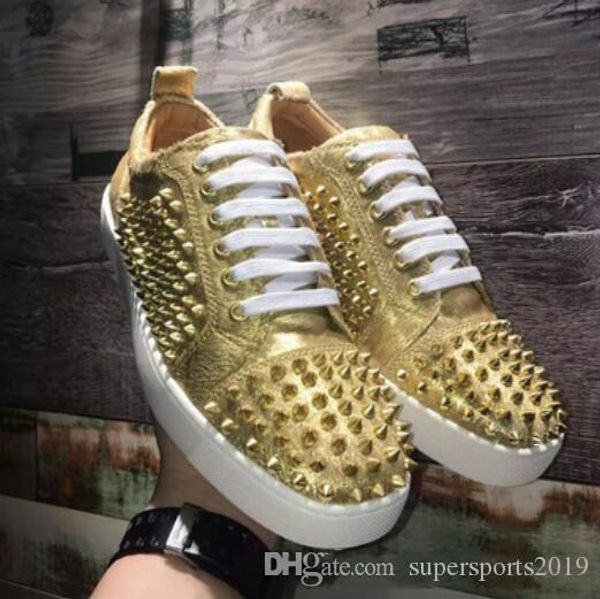 wholesale full spiked low cut men sneaker red bottom shoes footwear male walking shoes junior men spikes flat low leather sneakers 35-47, Black
wholesale full spiked low cut men sneaker red bottom shoes footwear male walking shoes junior men spikes flat low leather sneakers 35-47, Black