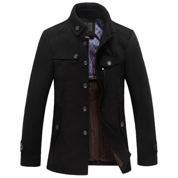 winter jacket men casual thicken stand collar wool coats men's windbreaker overcoats woolen trench coat male casaco masculino, Black
winter jacket men casual thicken stand collar wool coats men's windbreaker overcoats woolen trench coat male casaco masculino, Black