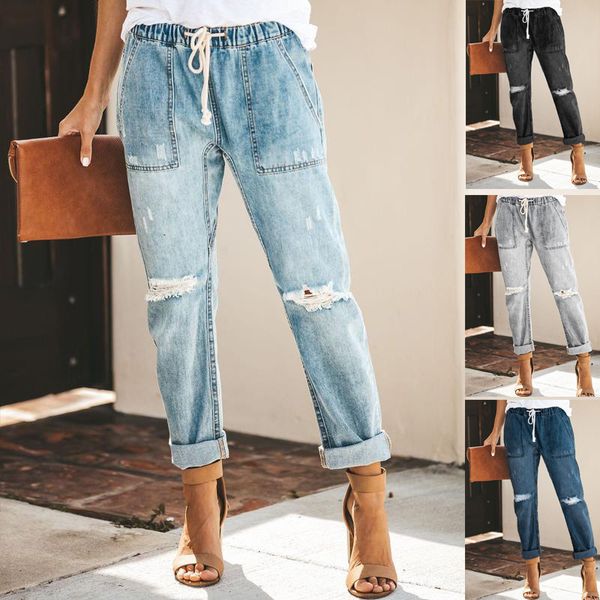 2019 designer women's jeans new arrival capris straight loose drawstring pants fashion & casual european and americanstyler 4color whol, Blue
2019 designer women's jeans new arrival capris straight loose drawstring pants fashion & casual european and americanstyler 4color whol, Blue
