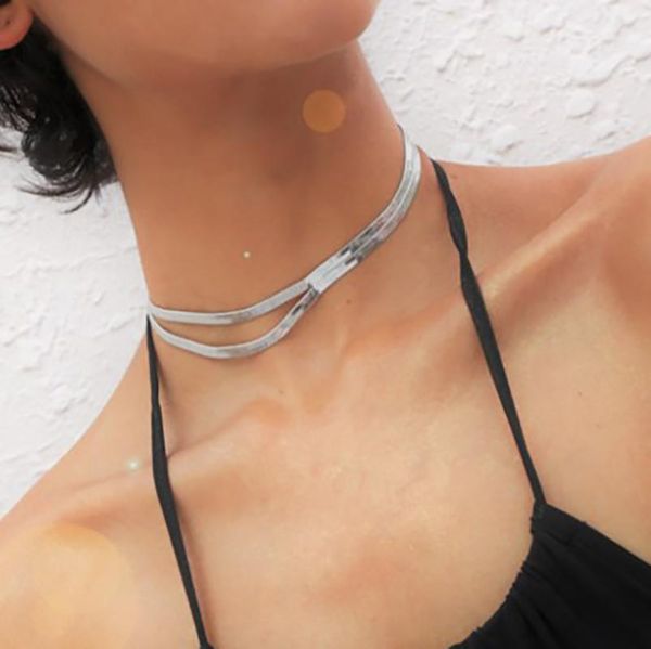 2020 clavicle blade statement women silver color 30+10cm snake choker necklace chain, Golden;silver
2020 clavicle blade statement women silver color 30+10cm snake choker necklace chain, Golden;silver