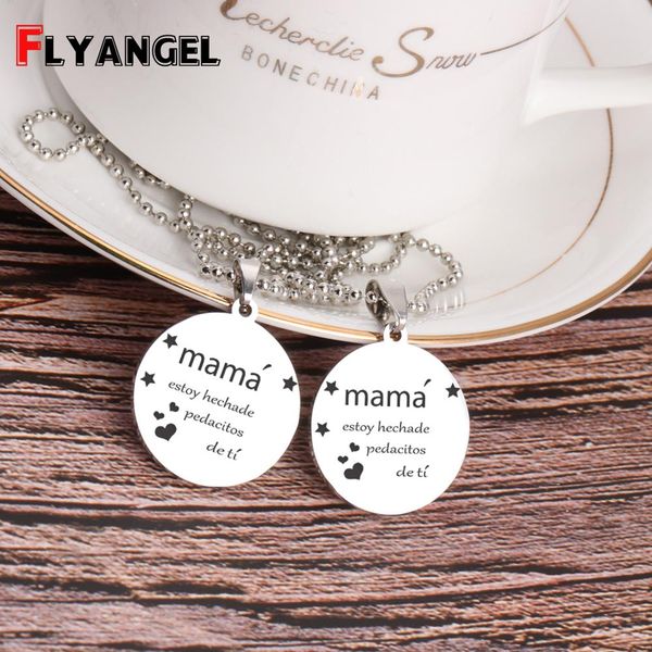spanish necklace gift for mom stainless steel pendant lettering"mama estoy hechade pedacitos" necklace for mother's day birth, Silver
spanish necklace gift for mom stainless steel pendant lettering"mama estoy hechade pedacitos" necklace for mother's day birth, Silver