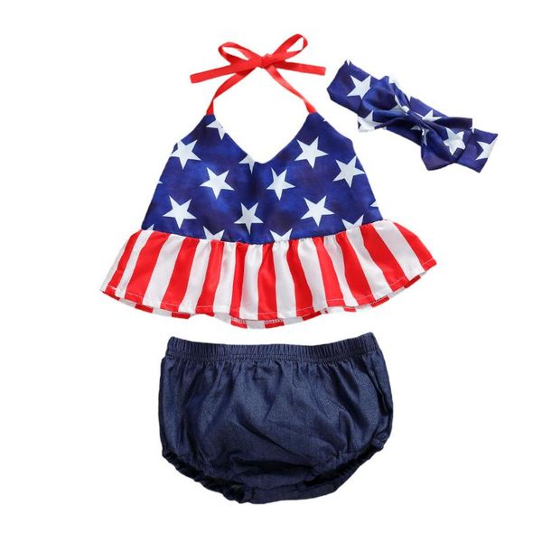 pudcoco 4th of july baby girl summer clothing kids girl 3pcs halter camis+shorts+bow headband child clothes sets 1-5y, White
pudcoco 4th of july baby girl summer clothing kids girl 3pcs halter camis+shorts+bow headband child clothes sets 1-5y, White