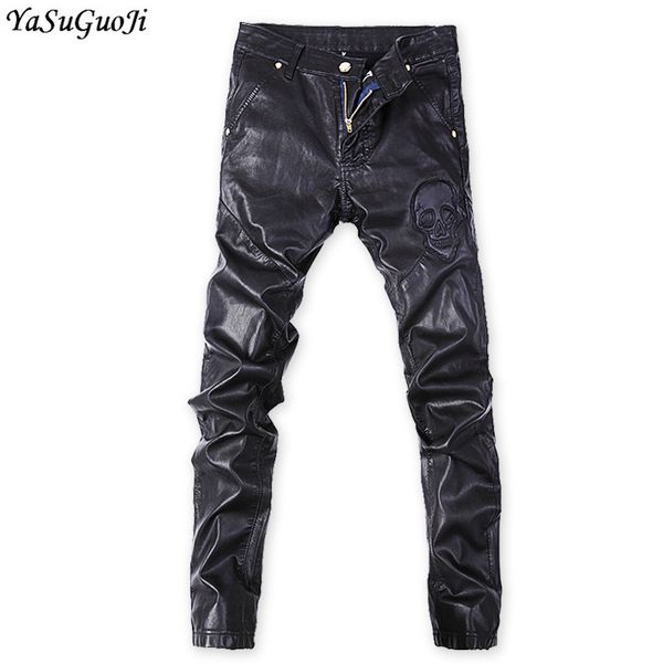 yasuguoji new 2019 fashion punk style skull black jeans slim pu leather jeans men skinny men man brand 2019, Blue
yasuguoji new 2019 fashion punk style skull black jeans slim pu leather jeans men skinny men man brand 2019, Blue