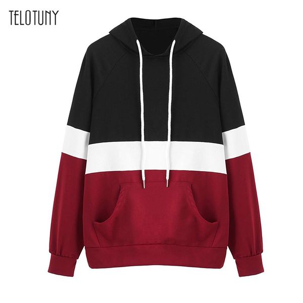 telotuny 2019 women autumn sweatshirt women long sleeve patchwork hooded pullover blouse stripe print women's hoodies l0802, White
telotuny 2019 women autumn sweatshirt women long sleeve patchwork hooded pullover blouse stripe print women's hoodies l0802, White
