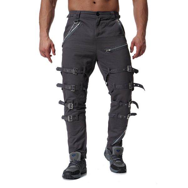men's fashion solid overalls pants metal decorative leisure pants solid outdoor clothes man vinatge long pants spring autumn, Black
men's fashion solid overalls pants metal decorative leisure pants solid outdoor clothes man vinatge long pants spring autumn, Black