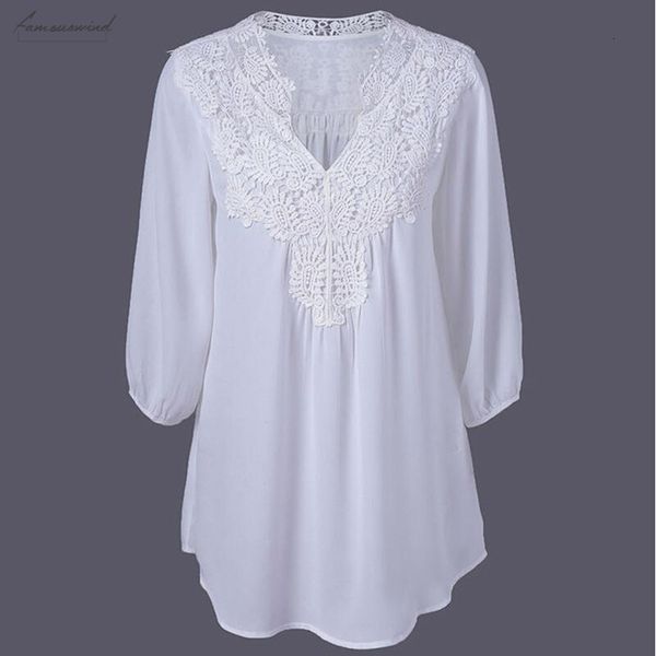 new 2019 summer women blouses lace chiffon hollow v neck solid shirts plus size loose three quarter spring sleeve women, White
new 2019 summer women blouses lace chiffon hollow v neck solid shirts plus size loose three quarter spring sleeve women, White