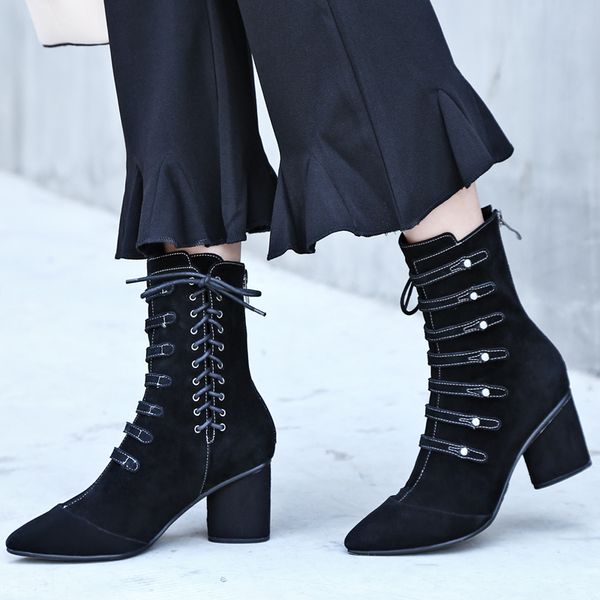 fashion european mid-calf boots american style cross straps women's boots winter real leather factory direct sales product, Black
fashion european mid-calf boots american style cross straps women's boots winter real leather factory direct sales product, Black