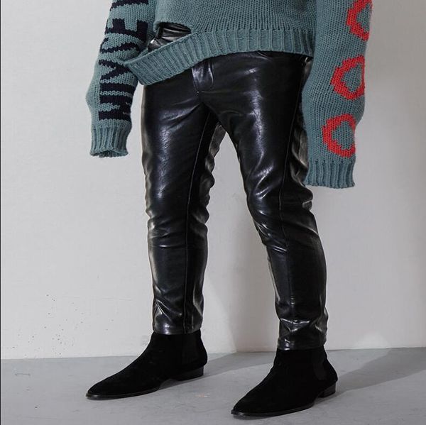 new 2020 men's clothing gd hair stylist fashion casual punk skinny leather pants plus size costumes 27-44, Black
new 2020 men's clothing gd hair stylist fashion casual punk skinny leather pants plus size costumes 27-44, Black
