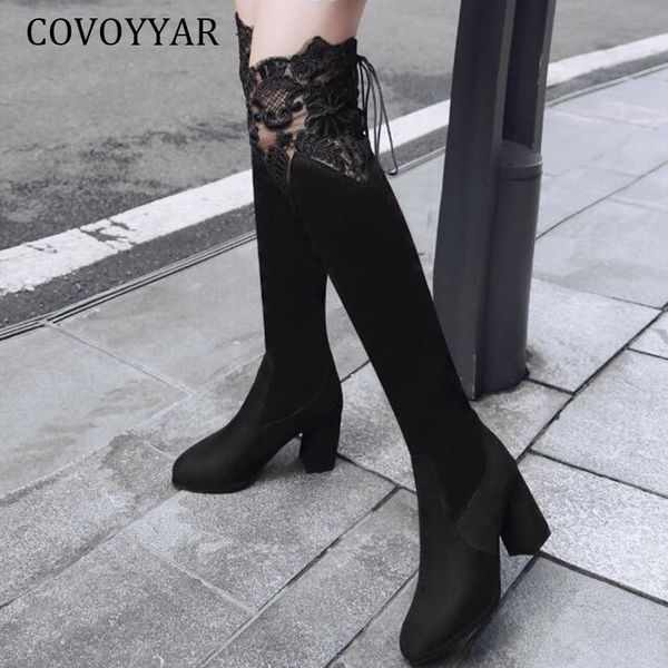 covoyyar 2019 fashion knee high boots women high heels shoes woman lace long thigh women boots platform shoes big sizes wbs055, Black
covoyyar 2019 fashion knee high boots women high heels shoes woman lace long thigh women boots platform shoes big sizes wbs055, Black
