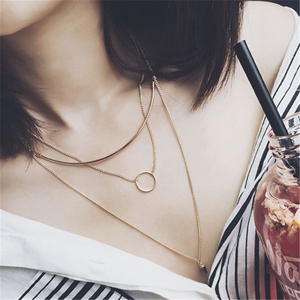 korean-style simple-style europe and america cool multilayer design-mid-length rivet circle necklace choker necklace, Silver
korean-style simple-style europe and america cool multilayer design-mid-length rivet circle necklace choker necklace, Silver