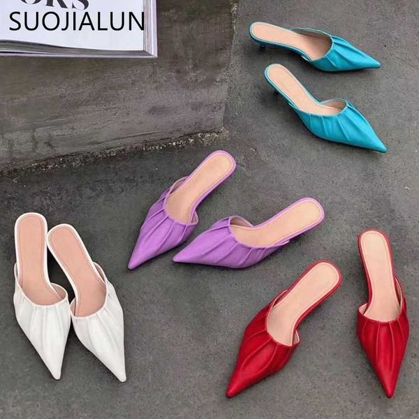 suojialun 2020 new arrivals slip on mules low heels pointed toe women's slippers fashion pleated summer sandals slides mules sho, Black
suojialun 2020 new arrivals slip on mules low heels pointed toe women's slippers fashion pleated summer sandals slides mules sho, Black