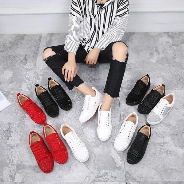 new designer sneakers bottom is red shoe low cut suede spike shoes for men and women casual shoes party wedding crystal leather sneaker, Black
new designer sneakers bottom is red shoe low cut suede spike shoes for men and women casual shoes party wedding crystal leather sneaker, Black