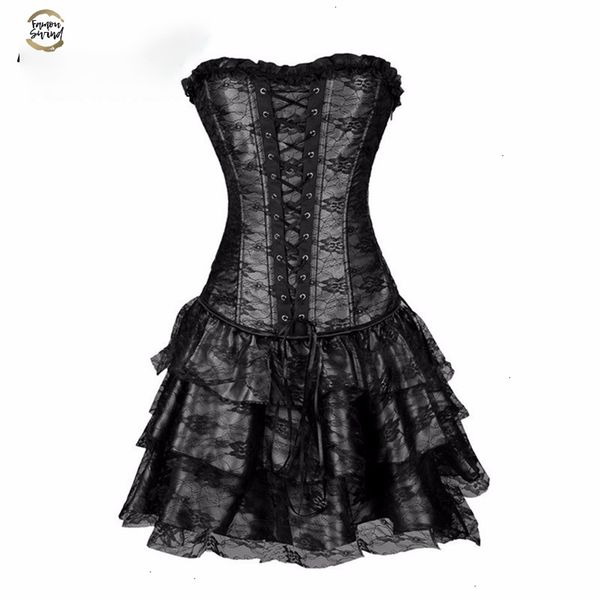 steampunk corsets and bustiers burlesque gothic lace steampunk corset dress plus size costume floral bustier dress, Black;white
steampunk corsets and bustiers burlesque gothic lace steampunk corset dress plus size costume floral bustier dress, Black;white
