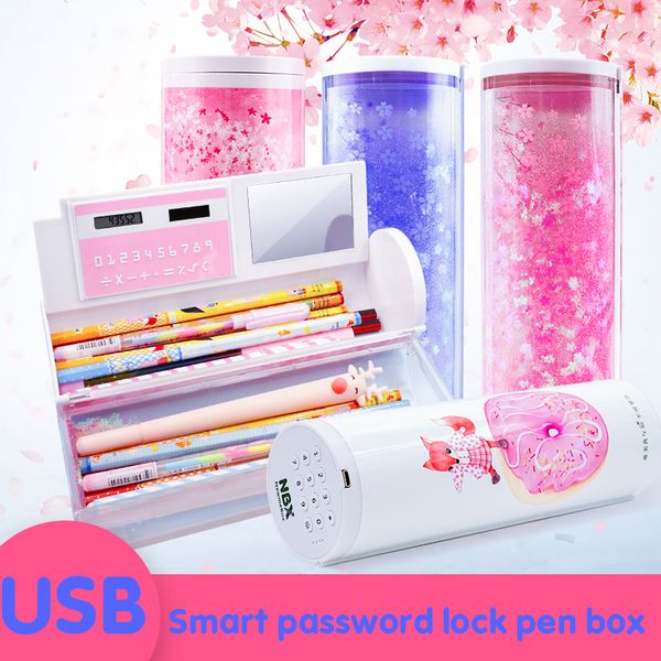 2019 creative multifunctional quicksand translucent cylindrical pen case case school stationery pen holder pink blue calculator
2019 creative multifunctional quicksand translucent cylindrical pen case case school stationery pen holder pink blue calculator