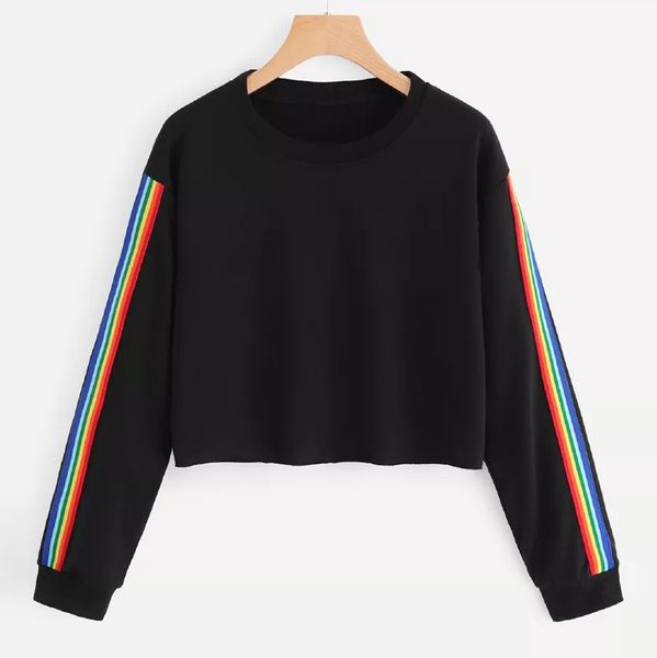 2019 sweatshirts women fashion rainbow patchwork long sleeve hoodie homens sweatshirt pullover crop blouse, Black
2019 sweatshirts women fashion rainbow patchwork long sleeve hoodie homens sweatshirt pullover crop blouse, Black