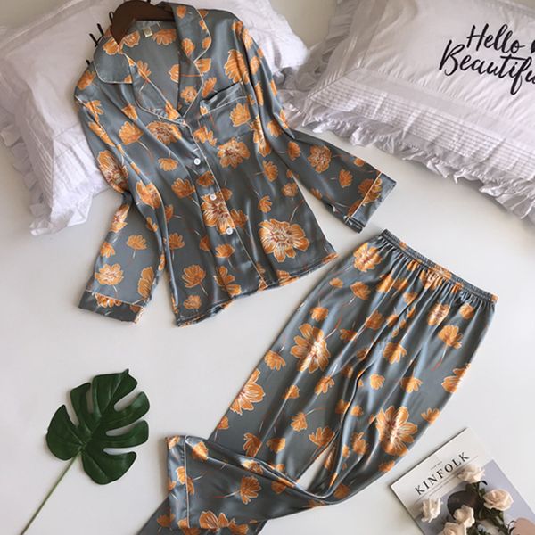 new style rayon female pajama set spring autumn long sleeve shirt+pants 2pcs sleepwear casual home wear print nightwear pijama, Blue;gray
new style rayon female pajama set spring autumn long sleeve shirt+pants 2pcs sleepwear casual home wear print nightwear pijama, Blue;gray