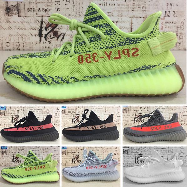 

2019 Static 350 V2 Butter Semi Frozen Yellow Blue Tint Beluga 2.0 Zebra Cream White V2 350 Mens Women Kanye West Running Designer Shoes