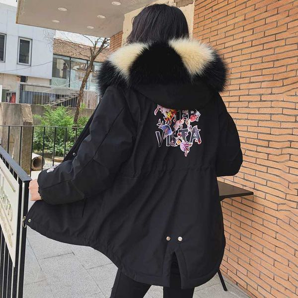 2019 winter women's jacket large size 3xl female hooded fur collar parka autumn thick coats cotton padded with big pocket, Black
2019 winter women's jacket large size 3xl female hooded fur collar parka autumn thick coats cotton padded with big pocket, Black
