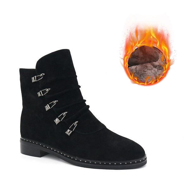 women ankle boots shoes ladies flats shoes lining warm wool warm just one pair snow boots winter shoes women, Black
women ankle boots shoes ladies flats shoes lining warm wool warm just one pair snow boots winter shoes women, Black