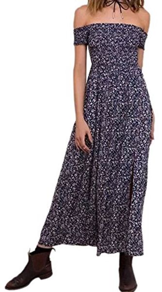 walant women summer boho off shoulder long maxi casual dresses slit split, Black;gray
walant women summer boho off shoulder long maxi casual dresses slit split, Black;gray