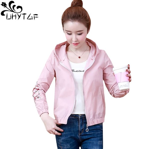 women's jackets uhytgf plus size jacket women hooded casual spring outerwear fashion embroidered baseball uniform thin coat female 148, Black;brown
women's jackets uhytgf plus size jacket women hooded casual spring outerwear fashion embroidered baseball uniform thin coat female 148, Black;brown