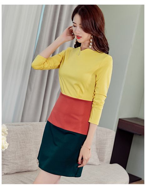yellow pure color dress bigger sizes of cultivate one's morality fashion dress, Black;gray
yellow pure color dress bigger sizes of cultivate one's morality fashion dress, Black;gray