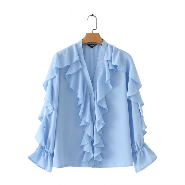 women clothes women blouses women sweet ruffled applique chiffon blouse v neck long sleeve casual fashion blue shirt stylish blusas la855, White
women clothes women blouses women sweet ruffled applique chiffon blouse v neck long sleeve casual fashion blue shirt stylish blusas la855, White