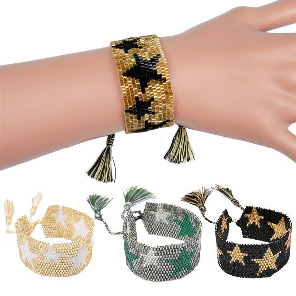 bohemian women star wide beaded bracelet tassel bangle jewelry friendship gift, Black
bohemian women star wide beaded bracelet tassel bangle jewelry friendship gift, Black