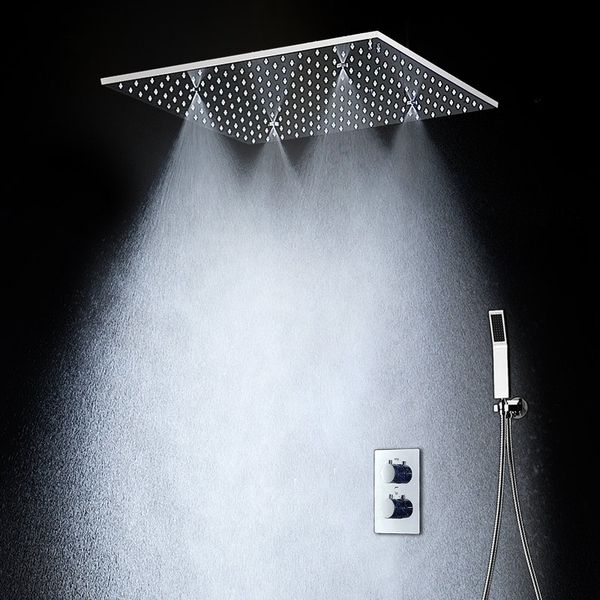 20" Rainfall Hand Shower Head Thermostatic Shower Set SUS304 Mirror Panel with Shower Head Mist Spray SPA Embedded Box Concealed
20" Rainfall Hand Shower Head Thermostatic Shower Set SUS304 Mirror Panel with Shower Head Mist Spray SPA Embedded Box Concealed